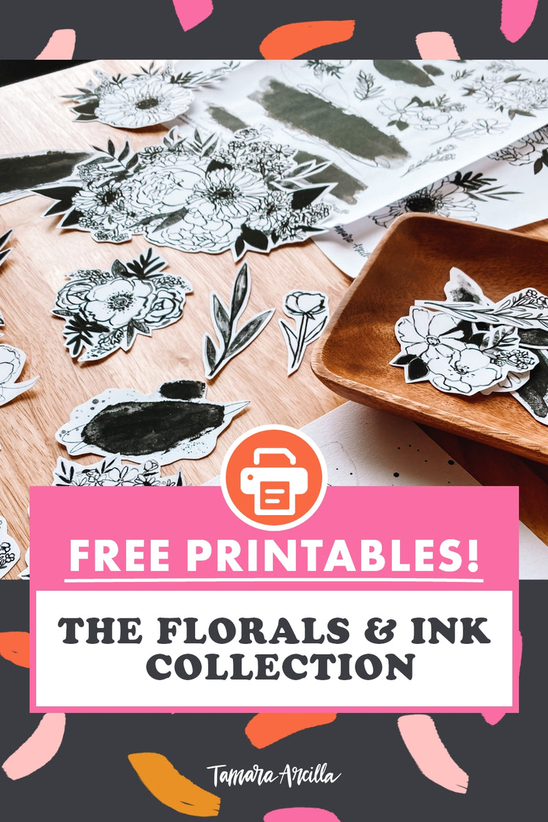 Florals and Ink Free Printable