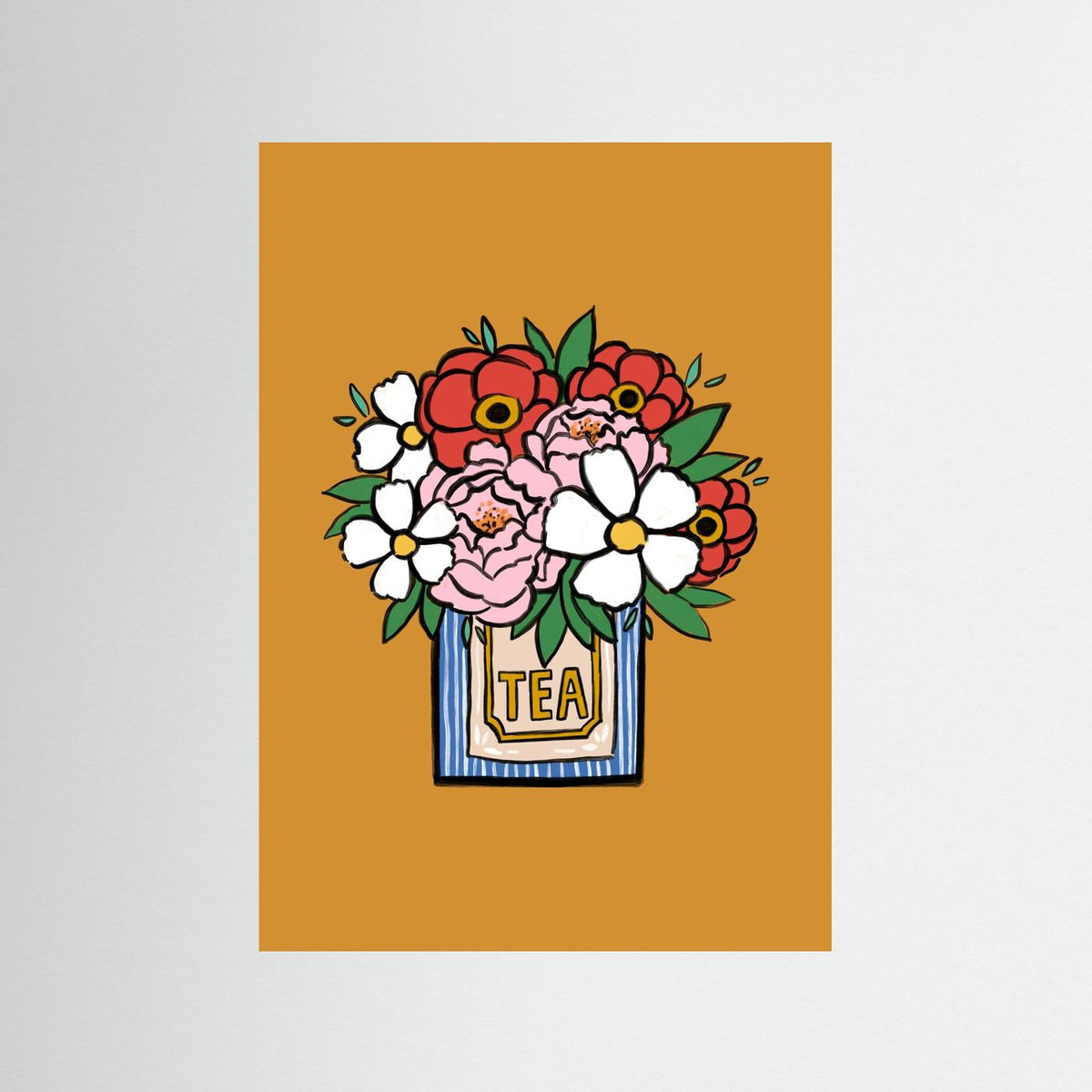 Tea Time Floral Art Print