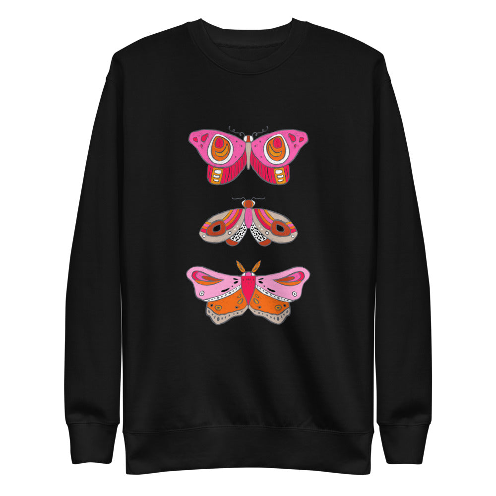 Night Life Moths Unisex Fleece Pullover