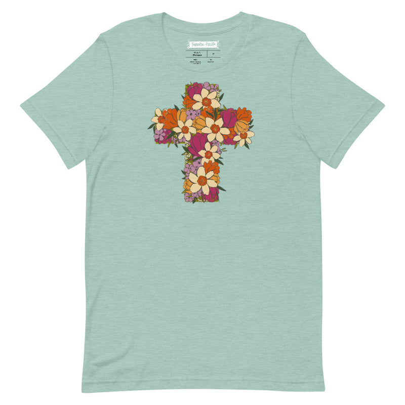 Floral Cross Short-sleeve unisex t-shirt